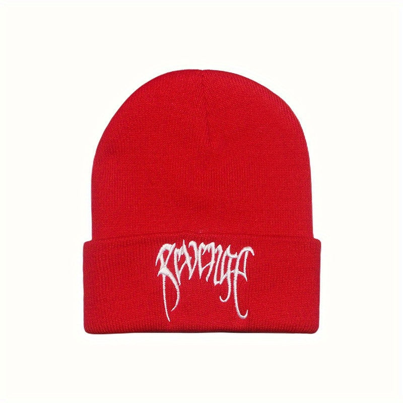 High Letter Embroidery Knitted Hat Autumn Winter Pullover Beanie