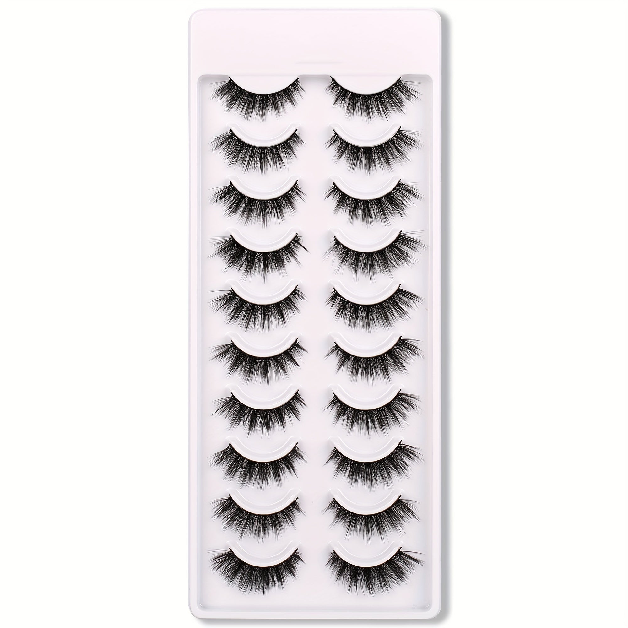 10 Pairs 3D Cat Eye False Eyelashes Faux Mink Lashes Fluffy Strip
