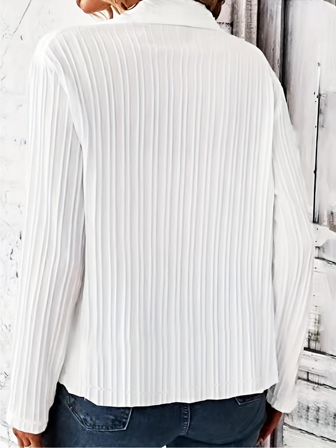  Women's Solid Textured Casual Blazer Long Sleeve Open Front