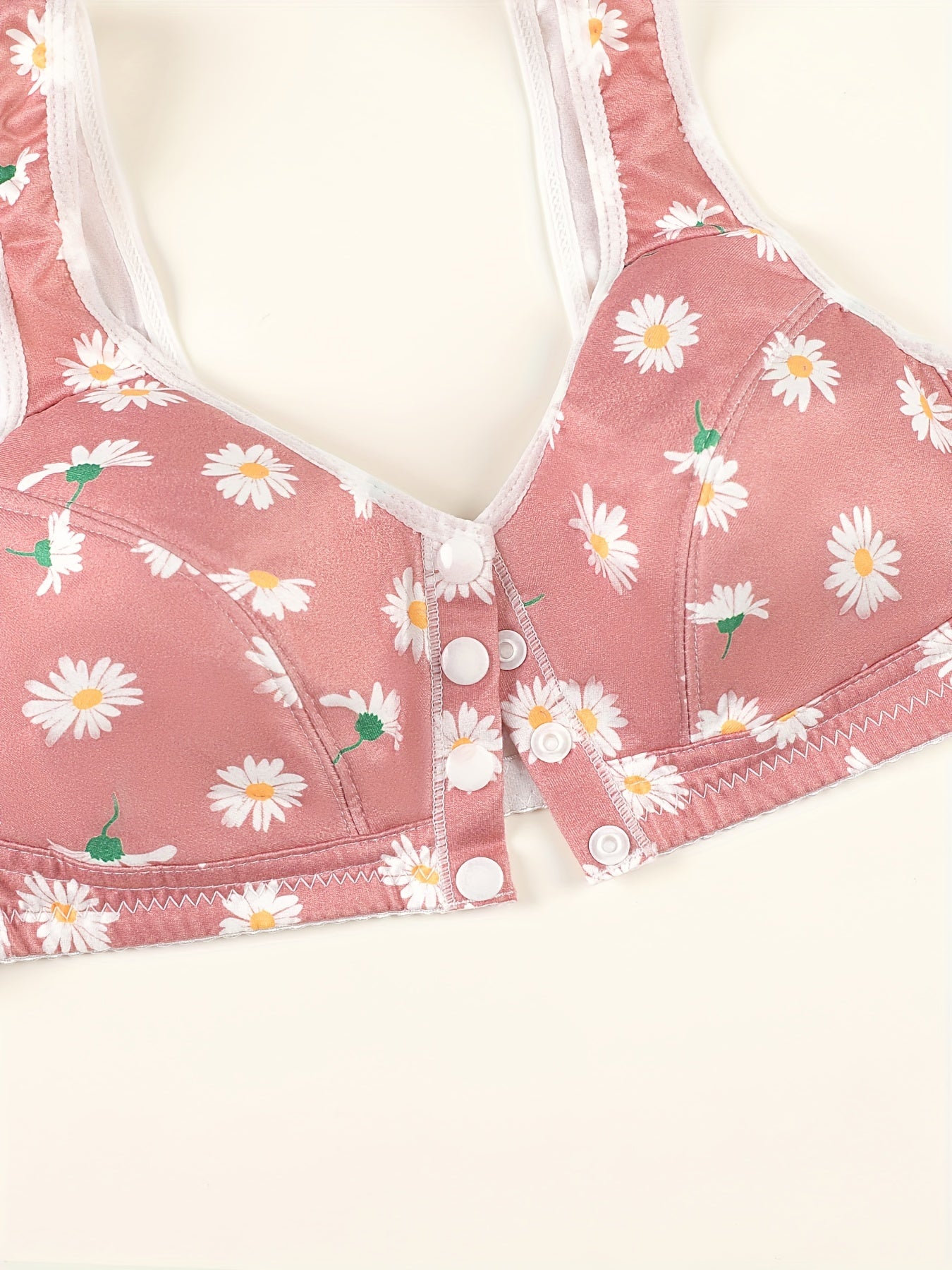 Floral Print Wireless Push Up Bra
