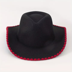 Men's Lacework Boho Fedora Cowboy Hat for Autumn Winter