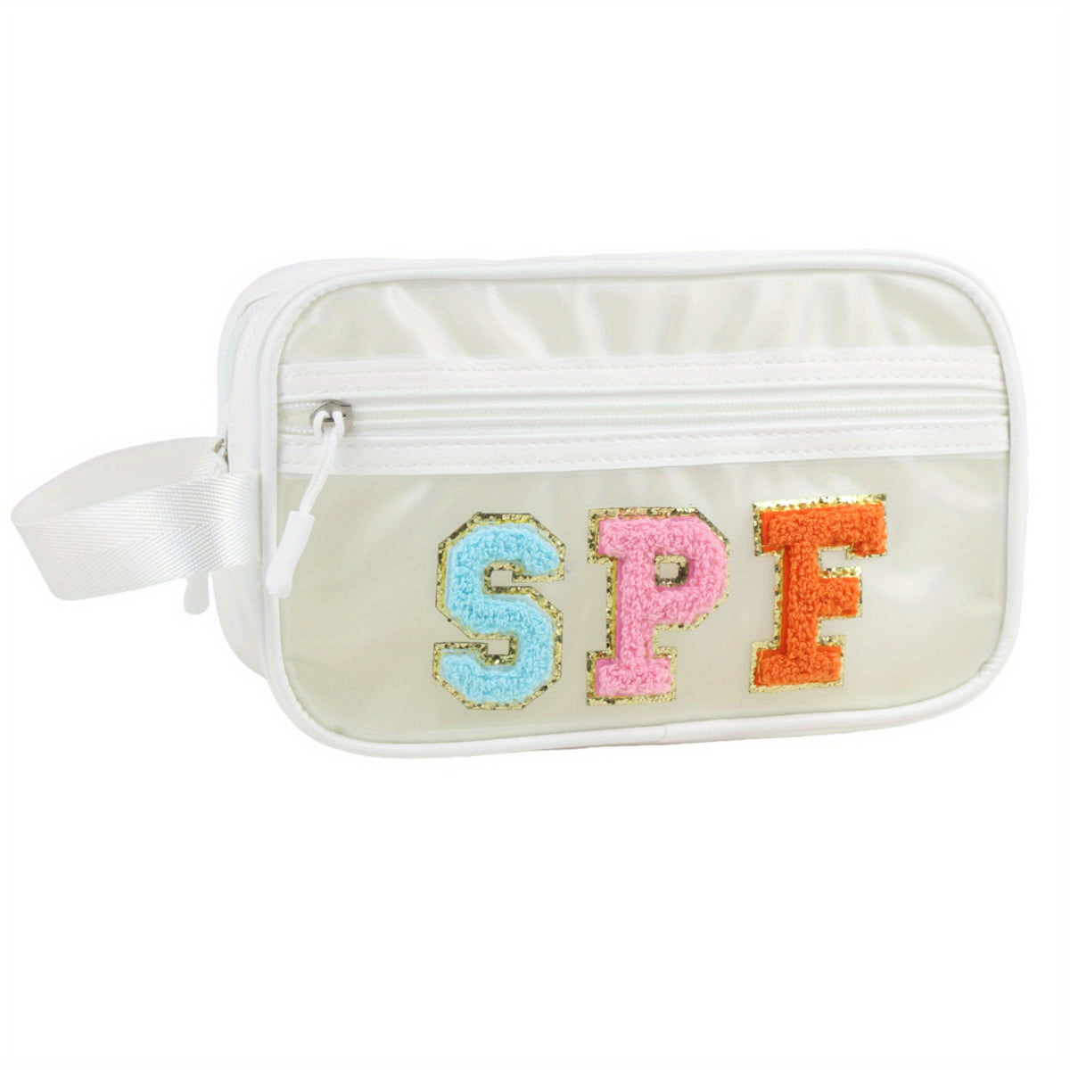 Chenille Patch Makeup Pouch & Toiletry Bag
