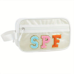 Chenille Patch Makeup Pouch & Toiletry Bag