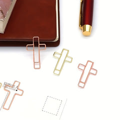 10pcs Cross Shaped Paper Clip Bookmark Binder Office Accessories