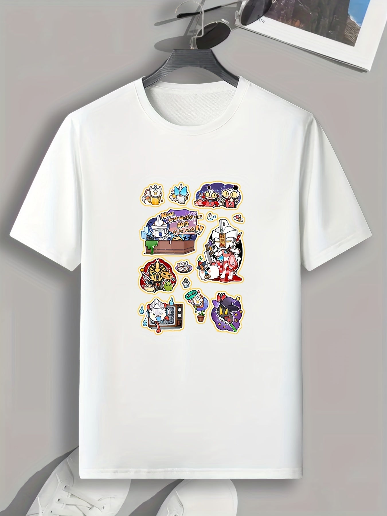 Men's Doodle Pattern T-shirt for Halloween
