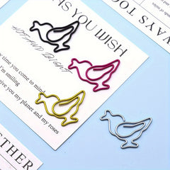 10pcs Chicken Shape Paper Clip Golden Silvery P