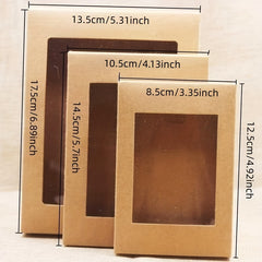 10pcs Paper Gift Boxes with Windows for Weddings, Parties & Home Decor