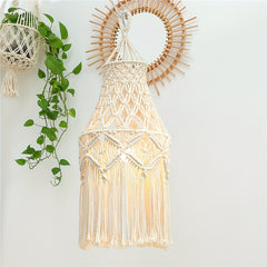 Modern Macrame Lamp Shade with Tassels for Home Decor