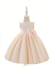 Flower Girl Dress with Big Bow Front and Back for Gorgeous Look
