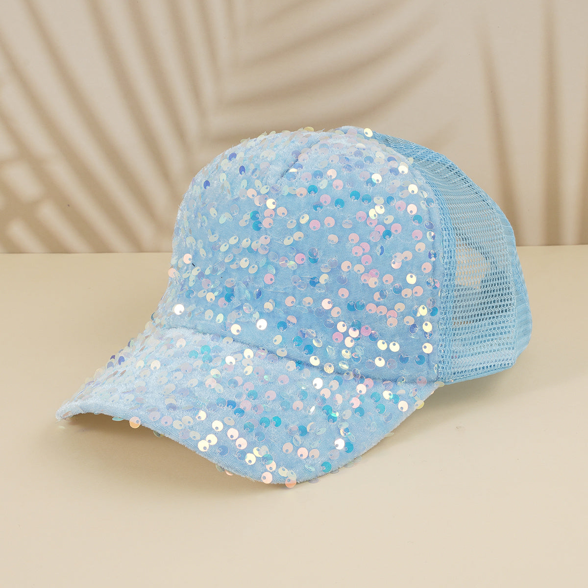 Sequins Solid Baseball Cap Mesh Hip Hop Trucker Hat Y2K Sunshade Sports Hats