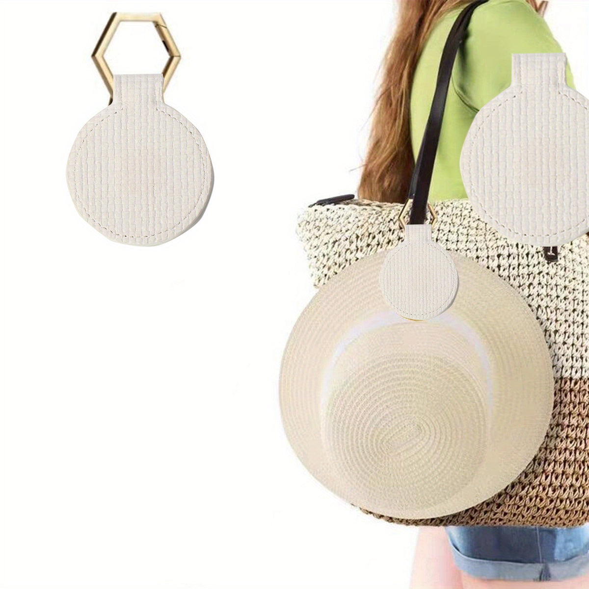 Magnetic Hat Clip Handbag Backpack Holder PU Leather Travel Accessories
