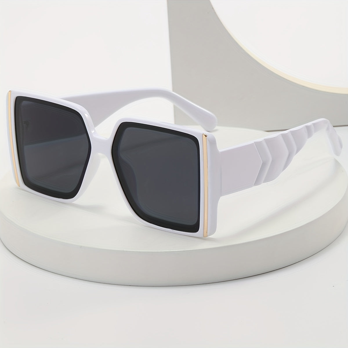Oversized Square Frame Sunglasses Y2K Hiphop Block Glasses UV400