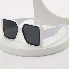 Oversized Square Frame Sunglasses Y2K Hiphop Block Glasses UV400