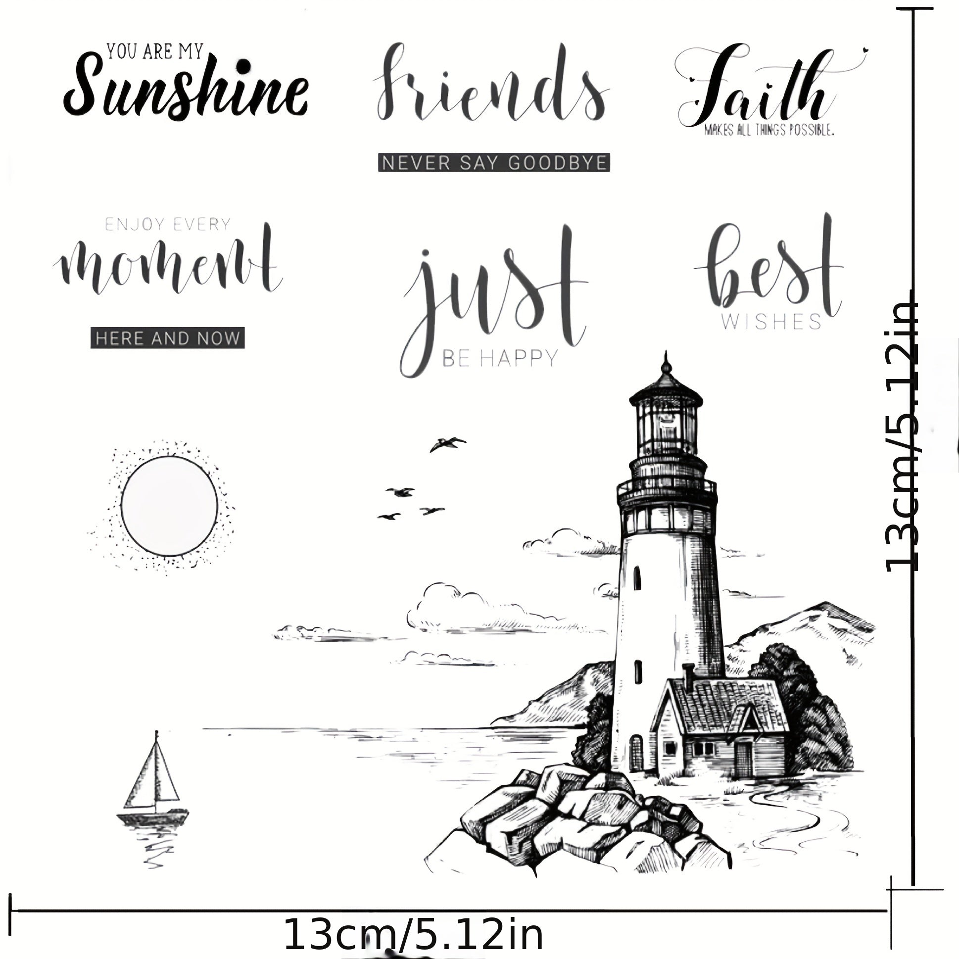 Lighthouse Sea Clear Stamps for Card Making