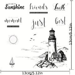 Lighthouse Sea Clear Stamps for Card Making