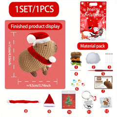 Christmas Capybara Crochet Kit - Animal Knitting Material Package