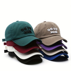 Men's Washed Curved Brim Baseball Cap Outdoor Sun Hat