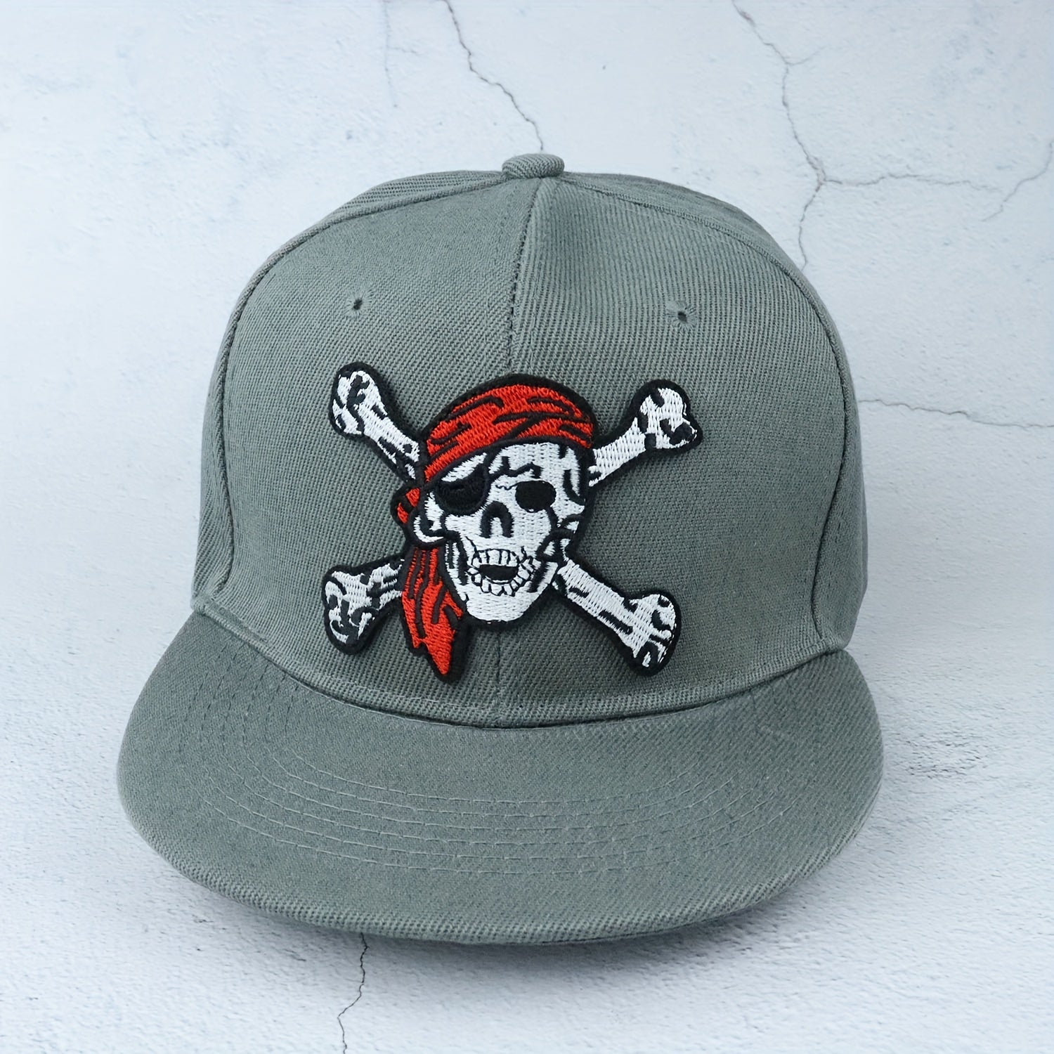 Skull Embroidery Hip Hop Cap Pirate Skull Adjustable Snapback Hat