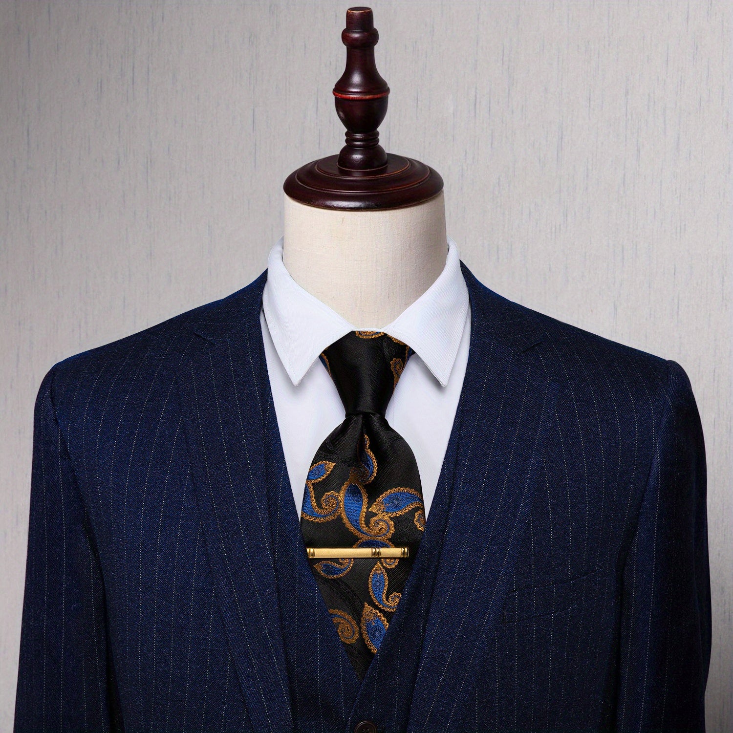 Paisley Silk Tie Set For Men Wedding Neck Tie Clips Men's Gift