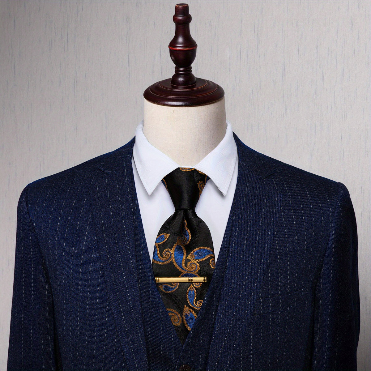 Paisley Silk Tie Set For Men Wedding Neck Tie Clips Men's Gift