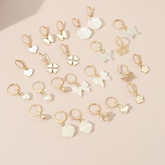 12pairs Funky Pearl Bow Flower Heart Earrings for Men Women