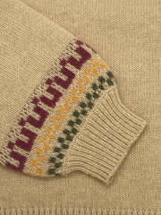 Fair Isle Pattern Turtle Neck Pullover Sweater