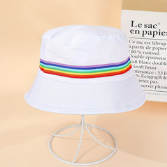 Rainbow Striped Couple Bucket Hat Lightweight Fisherman Cap