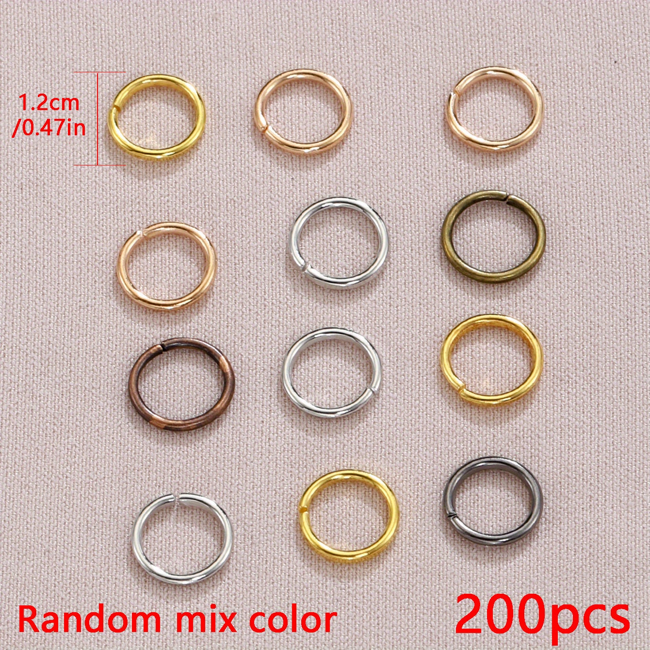 200 Mixed Jump Rings Various Colors Metal Connection Rings Jewelry Chain