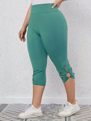 Ring Linked Skinny Capris Leggings for Women