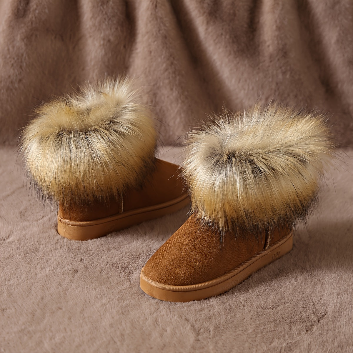 Women's Faux Fur Snow Boots Plush Thermal Non Slip Shoes