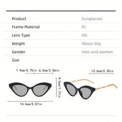 Cat Eye Sunglasses Metal Chain Charm Anti Glare UV400