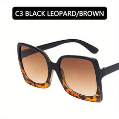 Stylish Square Sunglasses Thick Frame Gradient UV400 Golf Eyewear