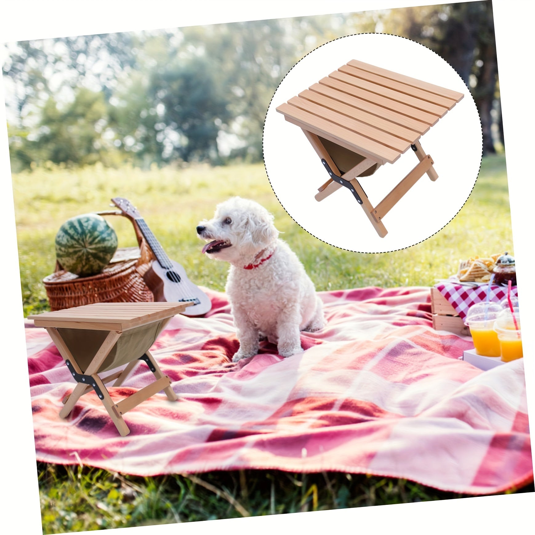 Portable Folding Wooden Stool For Outdoor Camping Picnic