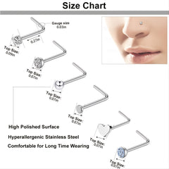 36 Pcs Titanium Steel Nose Piercing Jewelry Set Unisex