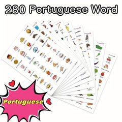 Kids Portuguese Vocabulary Stickers - Colorful Illustrations - Fun Learning
