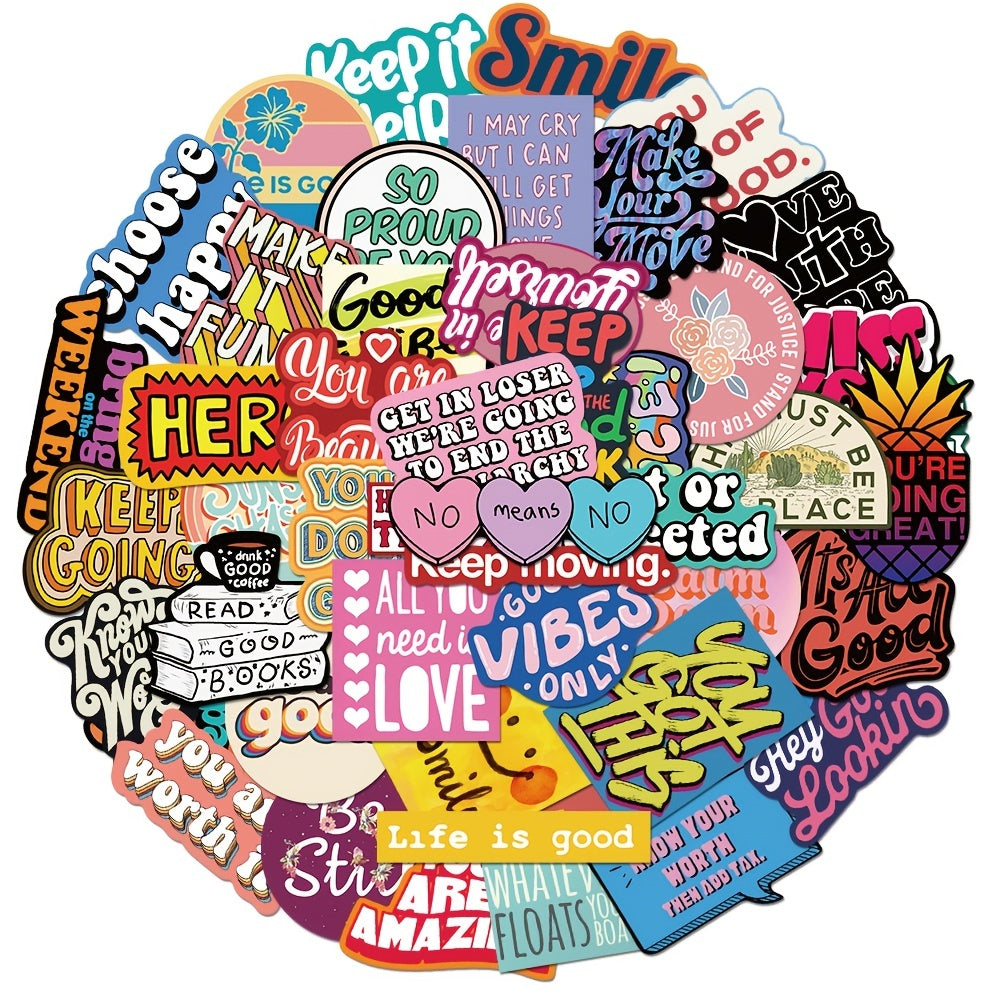 50pcs English Graffiti Waterproof Stickers DIY Materials