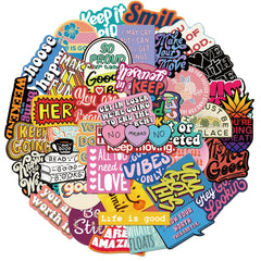 50pcs English Graffiti Waterproof Stickers DIY Materials