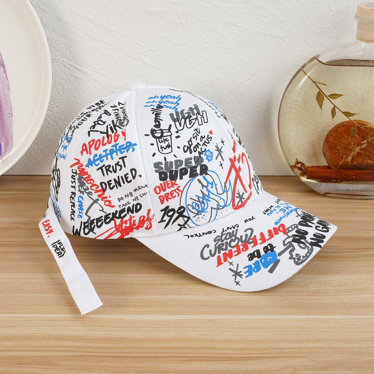 Graffiti Baseball Cap Sunshade Casual Sports Cap Unisex Hiphop Streetwear Hat