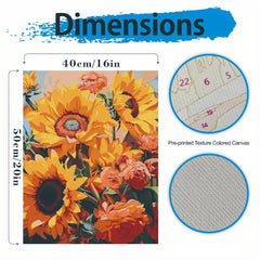 Sunflower Paint by Numbers Kit 40x50 Canvas DIY Craft for Beginners Gift