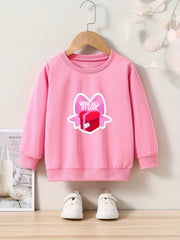 OERYUI Girls boys With All My Love Print Heart Graphic Sweatshirt Comfy Pullover