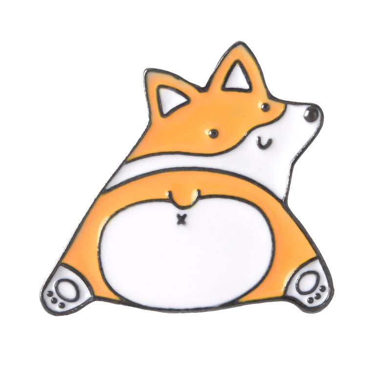 Corgi & French Bulldogs Enamel Brooch Pin