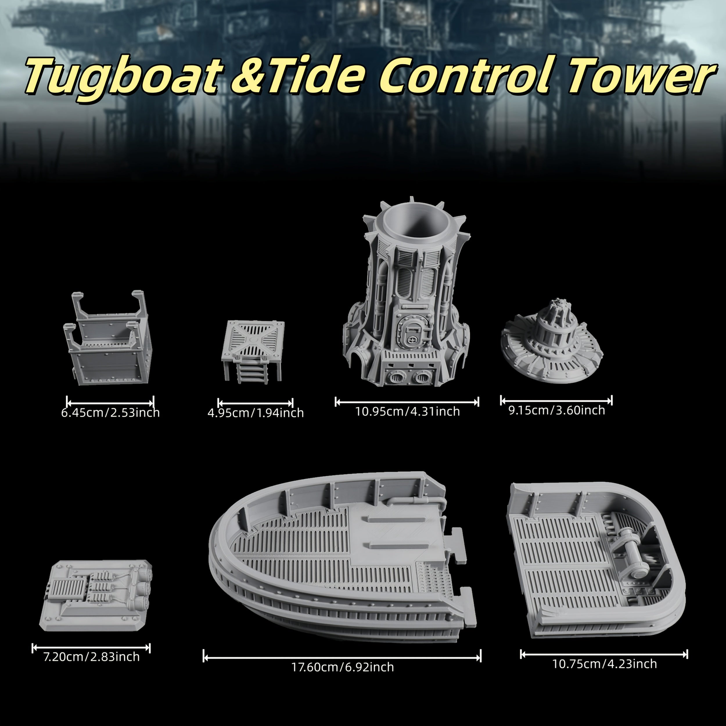 RPG Cargo & Tide Control Tower Set for Tabletop Adventures