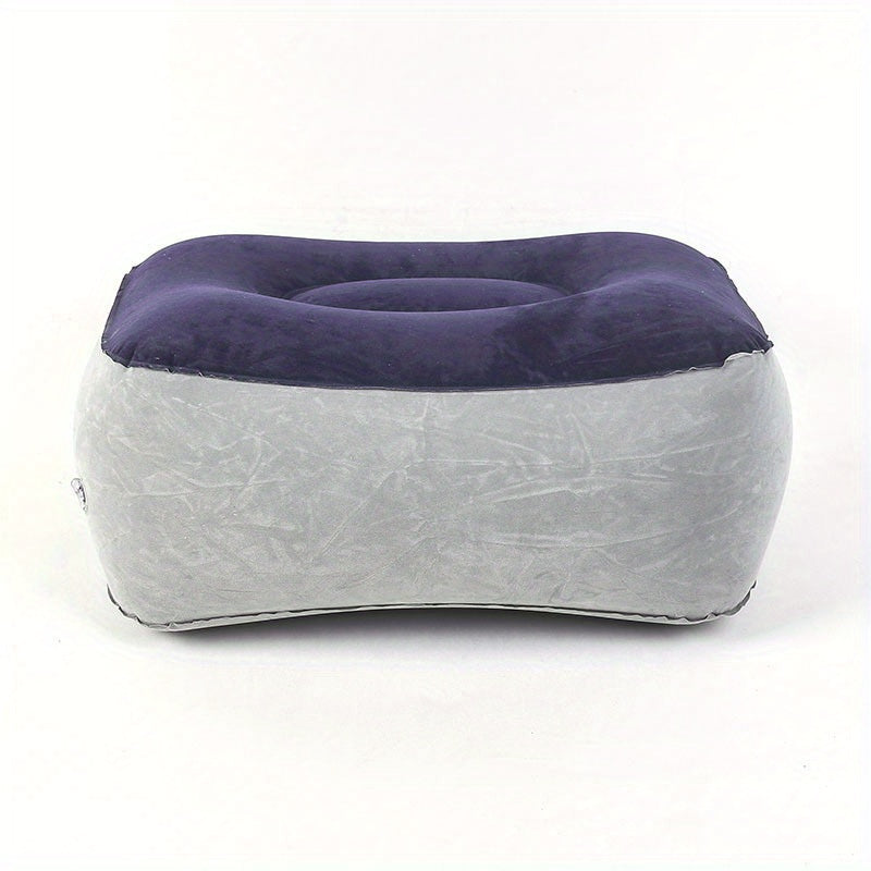Inflatable Travel Foot Rest Pillow Soft Flocking Flying Relaxation