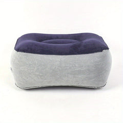 Inflatable Travel Foot Rest Pillow Soft Flocking Flying Relaxation