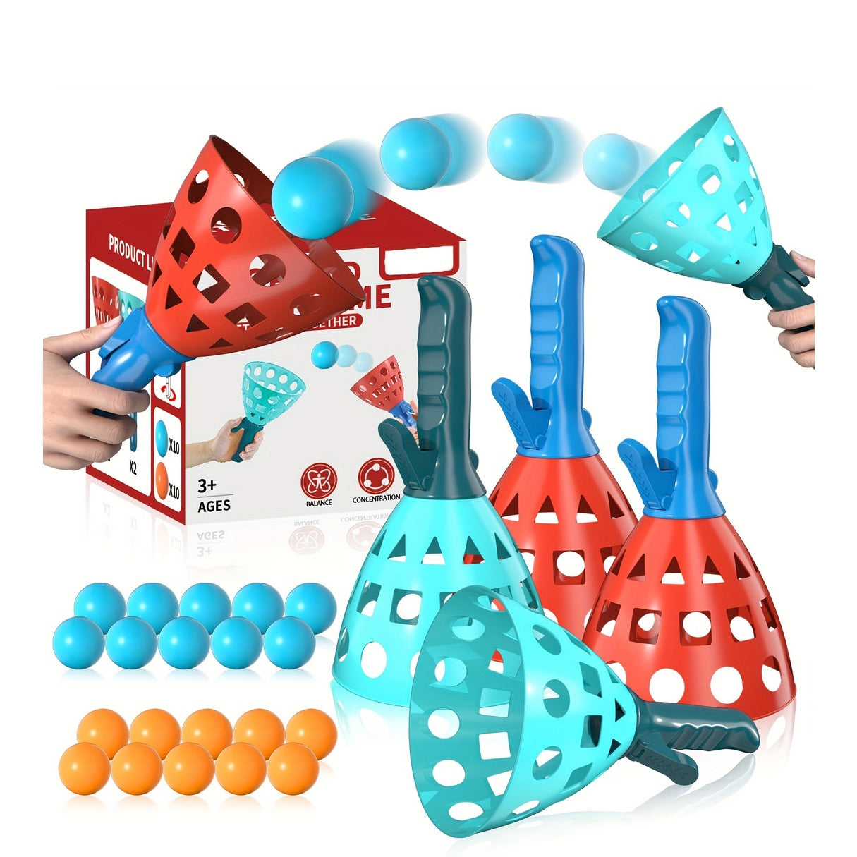Pop Pass Catch Ball Game Outdoor Toy with 20 Balls