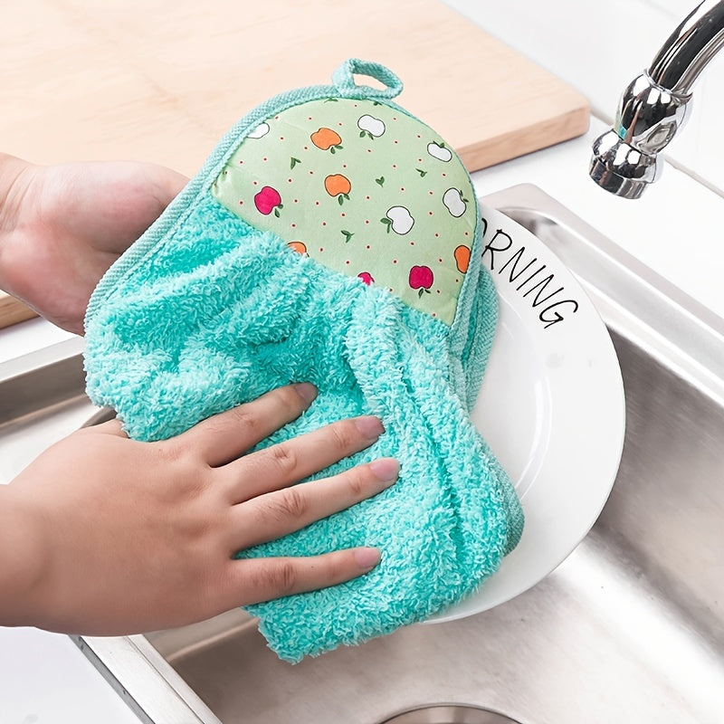 3pcs Coral Fleece Hand Towel Lint Reusable Washable for Kitchen and Bathroom