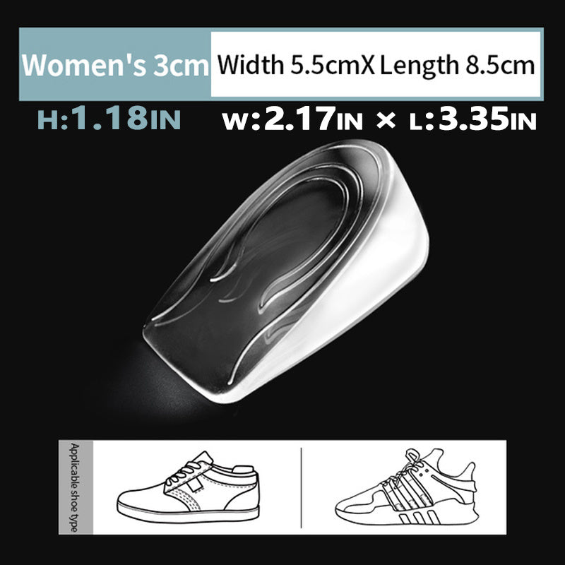 Silicone Gel Height Increase Insoles Heel Lifting Foot Care Protector Inserts