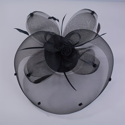 Mesh Head Piece with Faux Feather Hair Accessories for Party