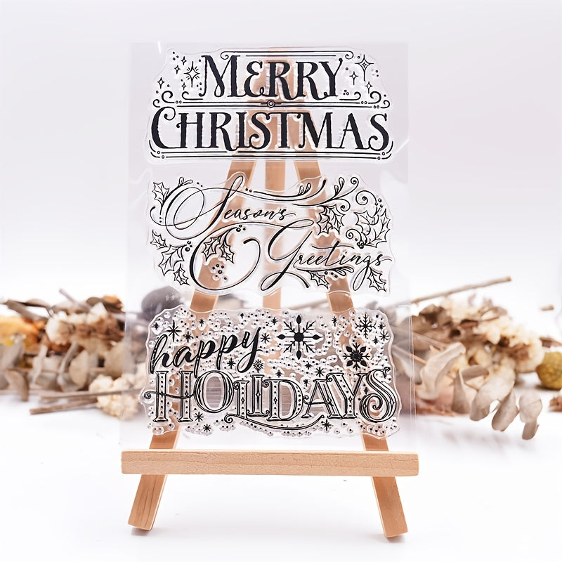 1pc Christmas Decorative Transparent Stamp Silicone Stamp Cutting Craft DIY Card