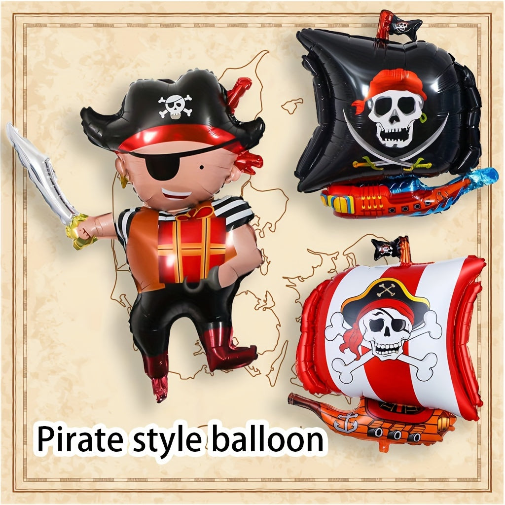Pirate Balloons Holiday Decorations 3pcs Scene Decoration Balloons